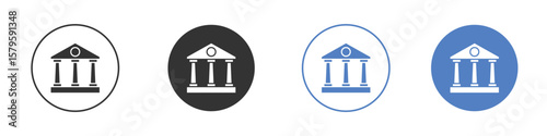 Courthouse icon concept. solid style icon designs for website, app, UI.