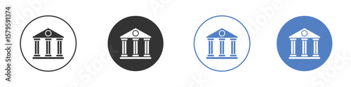 Courthouse icon concept. solid style icon designs for website, app, UI.