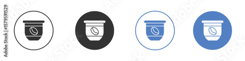 Coffee capsule icon concept. solid style icon designs for website, app, UI.