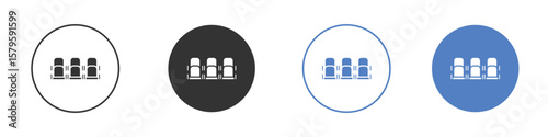 Cinema seat icon concept. solid style icon designs for website, app, UI.