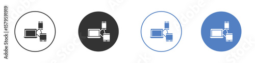 Blended learning icon concept. solid style icon designs for website, app, UI.