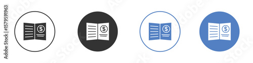 Bankbook icon concept. solid style icon designs for website, app, UI.