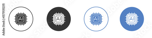 AI icon concept. solid style icon designs for website, app, UI.