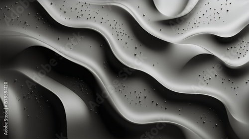 Patterns and Textures of Flowing Waves in Black and White Tones With Textured...