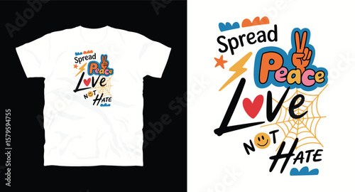 Spread peace love not hate typography t shirt design, motivational typography t shirt design, inspirational quotes t-shirt design