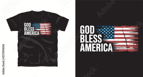 God Bless America typography t-shirt design