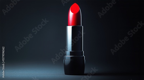 Vibrant Red Lipstick on Display in a Dark Setting Showcasing Beauty and Glamour