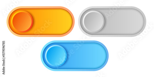 Vector set technology banners. Vector set of different mode button icons.