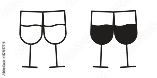 Wine toast icon vector, sign and symbol for design, website or apps elements.
