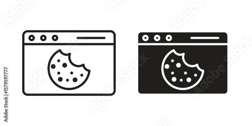 web Cookies icon vector, sign and symbol for design, website or apps elements.