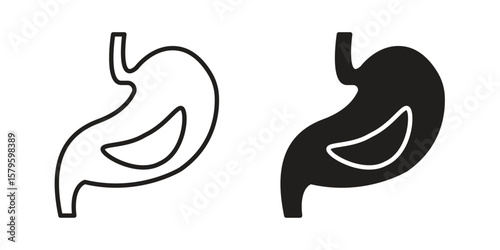 Stomach with Liquids icon vector, sign and symbol for design, website or apps elements.