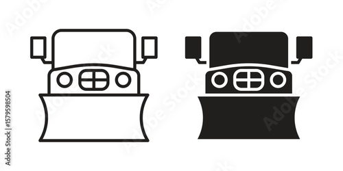 Snowplow icon vector, sign and symbol for design, website or apps elements.