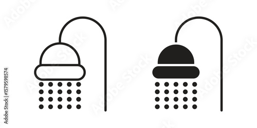 Shower Head icon vector, sign and symbol for design, website or apps elements.