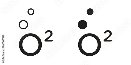 Oxygen O2 icon vector, sign and symbol for design, website or apps elements.