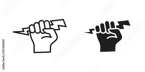 Hand with Power icon vector, sign and symbol for design, website or apps elements.