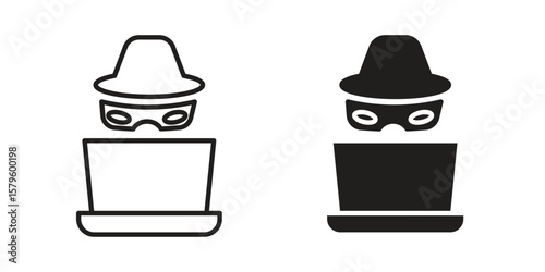 Hacker icon vector, sign and symbol for design, website or apps elements.