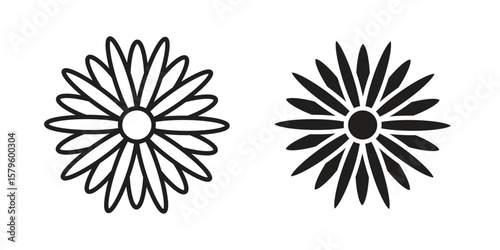 Gerbera icon vector, sign and symbol for design, website or apps elements.