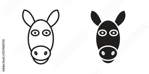 Donkey icon vector, sign and symbol for design, website or apps elements.