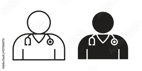 Doctor icon vector, sign and symbol for design, website or apps elements.