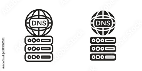 DNS icon vector, sign and symbol for design, website or apps elements.