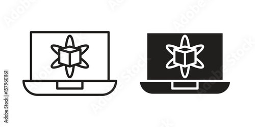 Computer simulation icon vector, sign and symbol for design, website or apps elements.