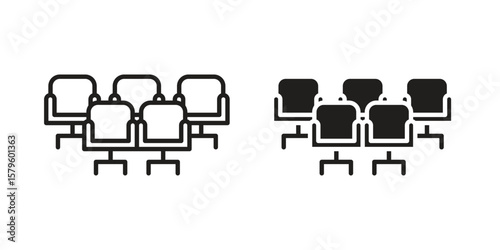 Cinema seat icon vector, sign and symbol for design, website or apps elements.