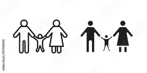 Child custody icon vector, sign and symbol for design, website or apps elements.