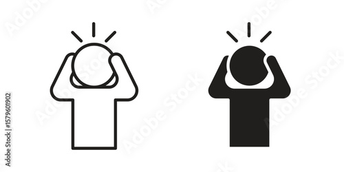 Anxiety icon vector, sign and symbol for design, website or apps elements.