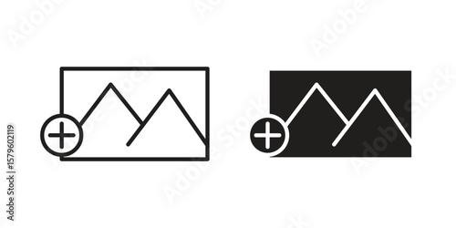Add photos icon vector, sign and symbol for design, website or apps elements.