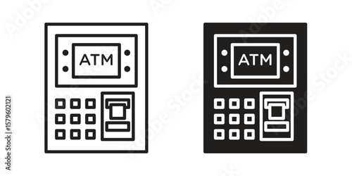 ATM machine icon vector, sign and symbol for design, website or apps elements.