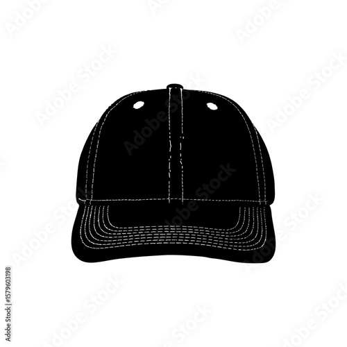 baseball cap isolated on white vector black