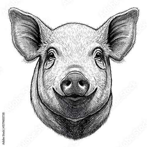 Wallpaper Mural Ink sketch portrait of a pig hand drawn black and white vector illustration engraving svg

 Torontodigital.ca