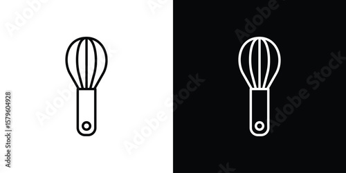 Whisk icon vector symbols pack in black and white lines