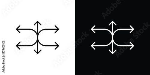 Versatile icon vector symbols pack in black and white lines