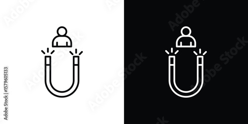 User engagement icon vector symbols pack in black and white lines