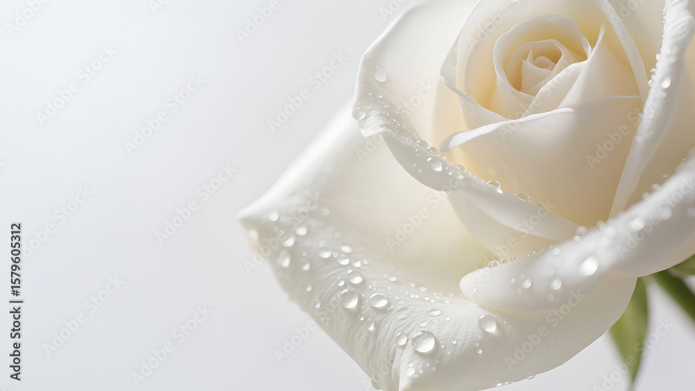 Fototapeta premium Close-Up Floral Texture – Ivory White Rose with Elegant Pastel Tone
