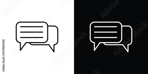 Text chat icon vector symbols pack in black and white lines