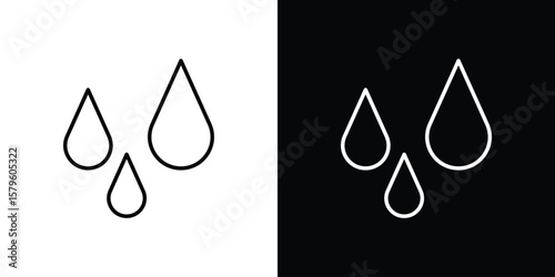 Tear drop icon vector symbols pack in black and white lines
