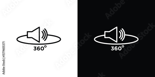 Surround sound icon vector symbols pack in black and white lines