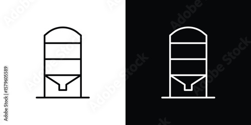 Silo icon vector symbols pack in black and white lines
