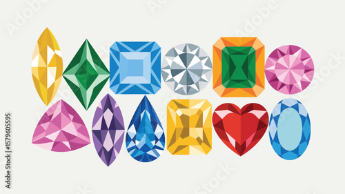 Variety Of Gemstones In Different Shapes