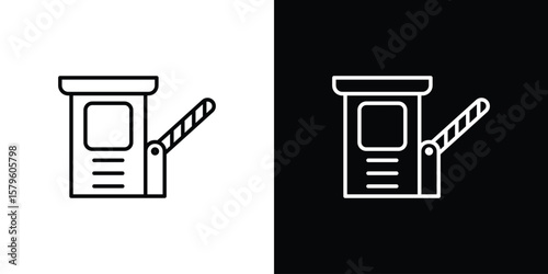 Road toll icon vector symbols pack in black and white lines