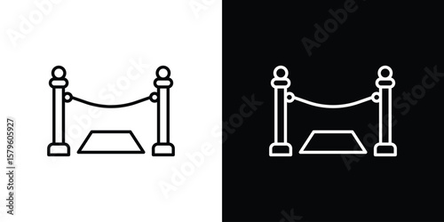 Red carpet icon vector symbols pack in black and white lines