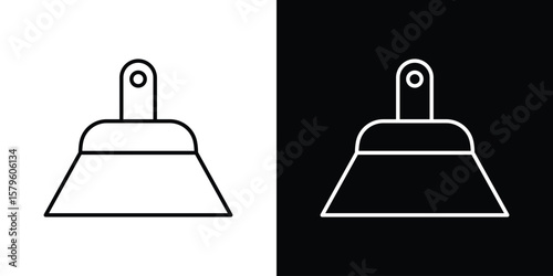 Putty knife icon vector symbols pack in black and white lines