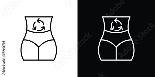 Metabolism icon vector symbols pack in black and white lines