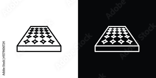 Mattress icon vector symbols pack in black and white lines