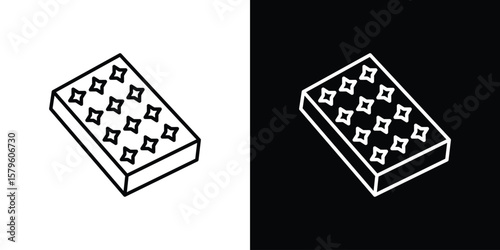 Mattress icon vector symbols pack in black and white lines