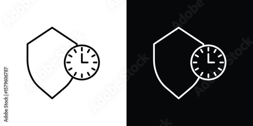 Long term icon vector symbols pack in black and white lines