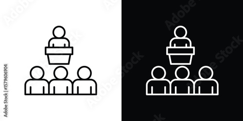 Lecture icon vector symbols pack in black and white lines