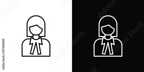 Lawyer icon vector symbols pack in black and white lines